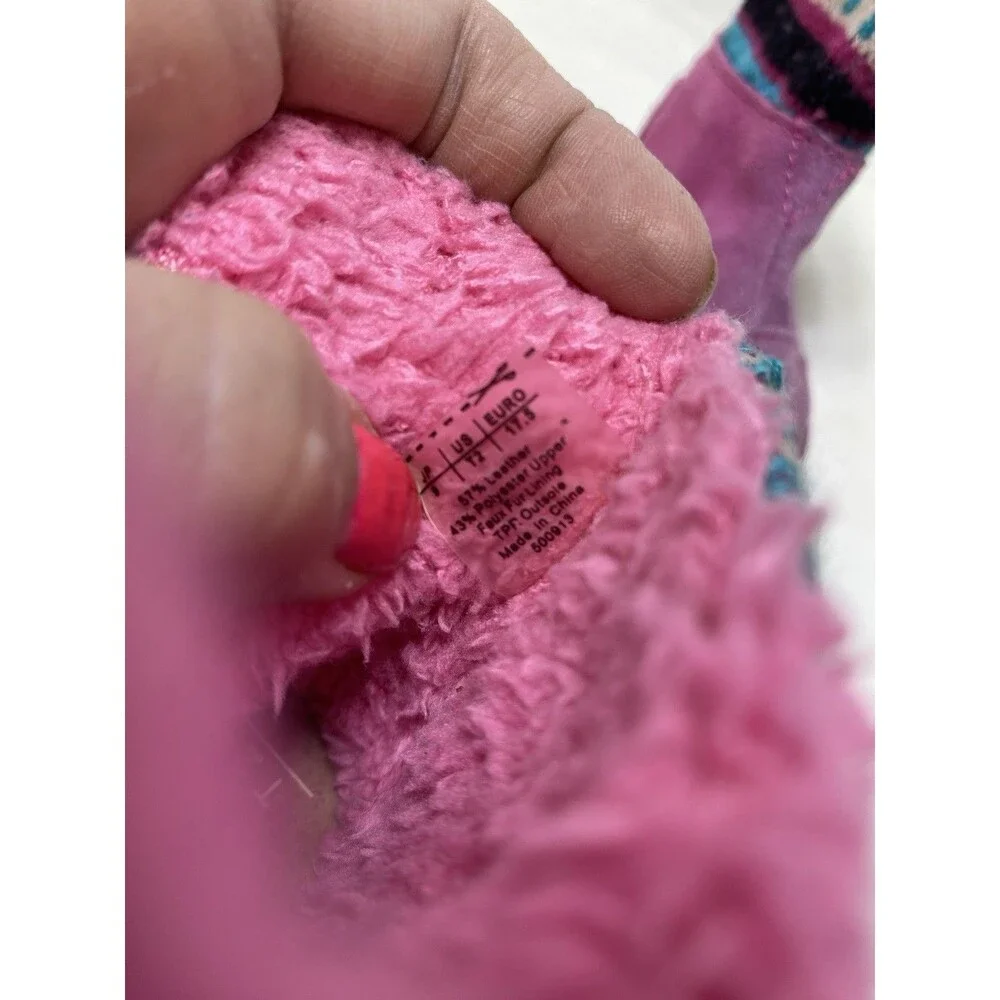 TOMS Nepal Boot Pink Suede Mix Boot size Tiny 2 T